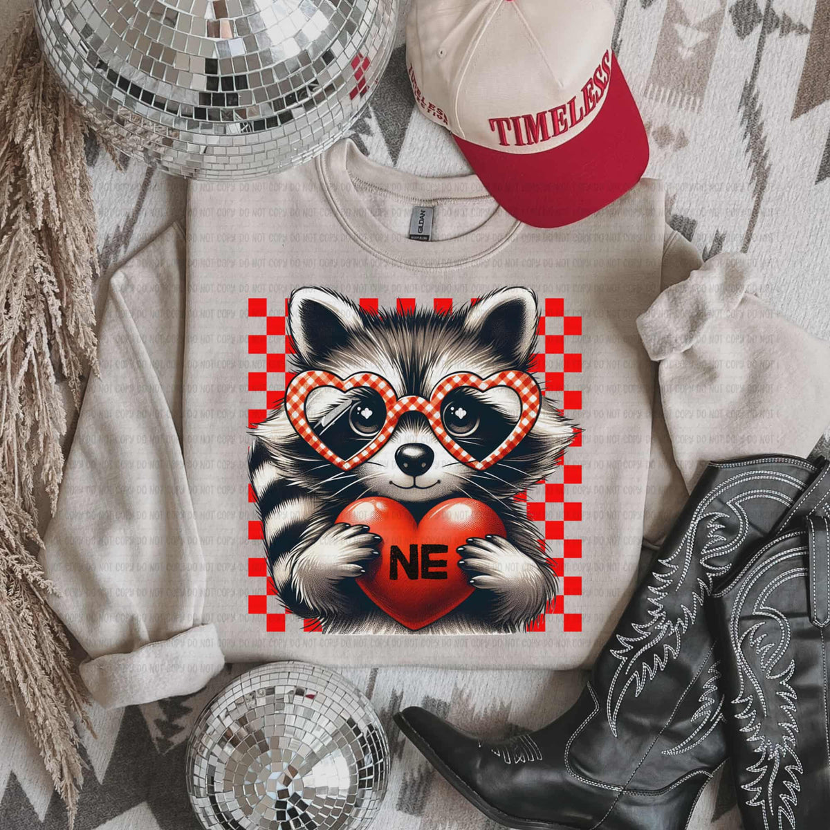 NE heart raccoon state (revel) DTF Transfer