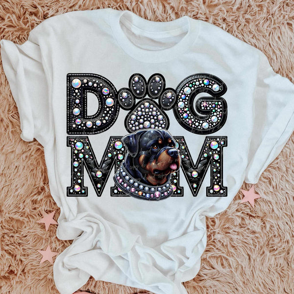 Rottweiler Dog mom rhinestone 49065 DTF transfer