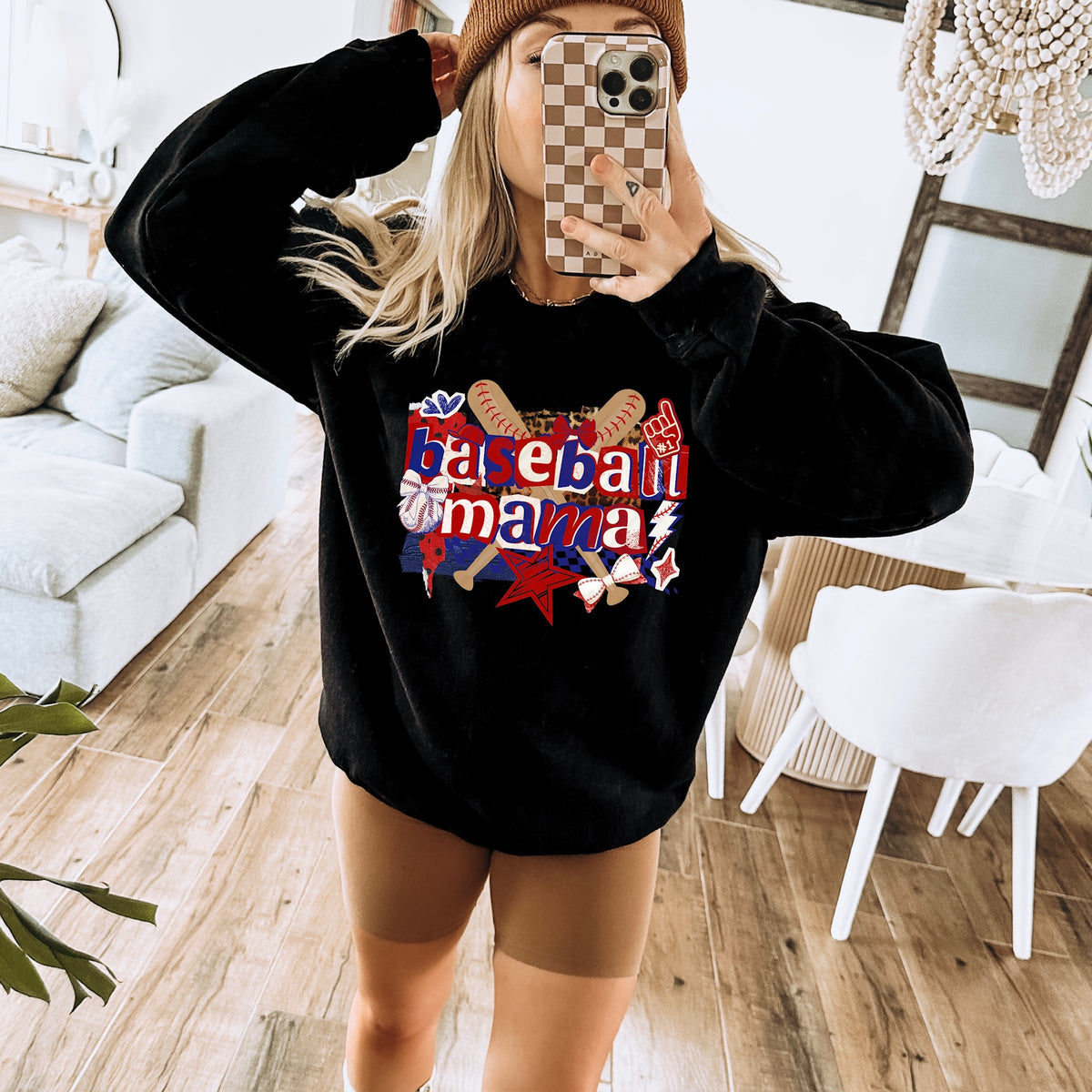 Baseball mama with two bats (magazine font) Sunday special DTF transfer