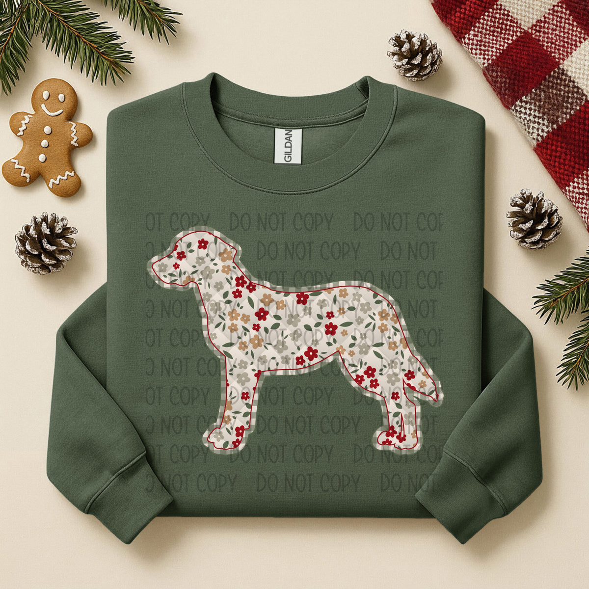 Black Mouth Cur Floral (SWD) DTF TRANSFER