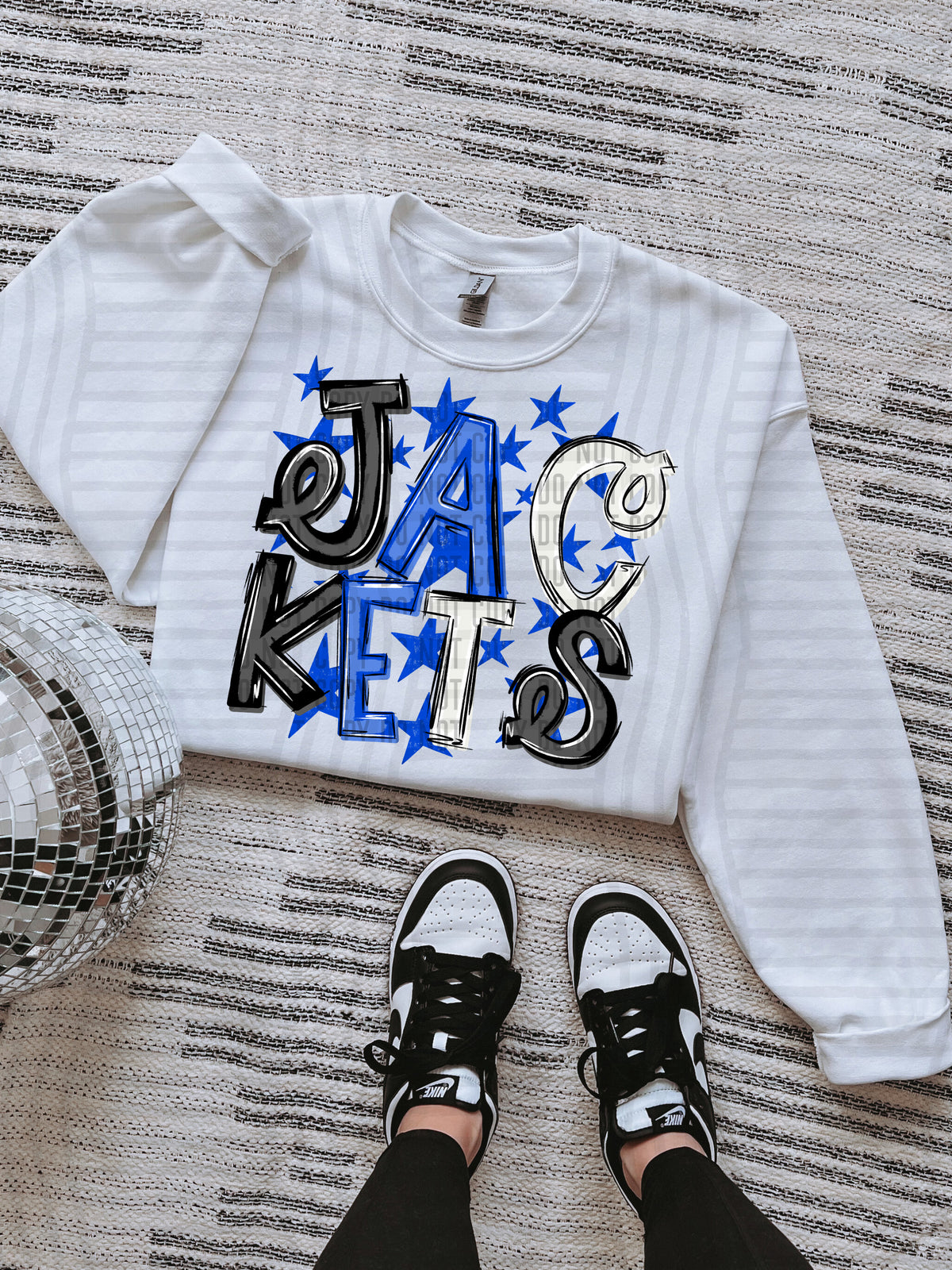 jackets black and blue with blue stars (caplinger) DTF Transfer