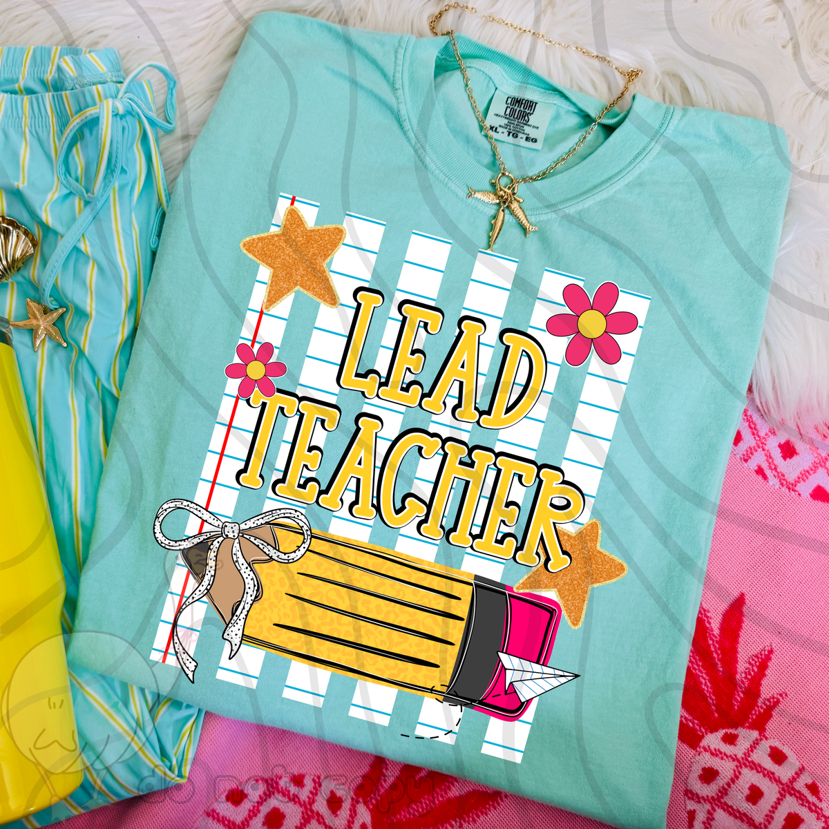 Lead teacher pencil stripes (DKD) DTF Transfer