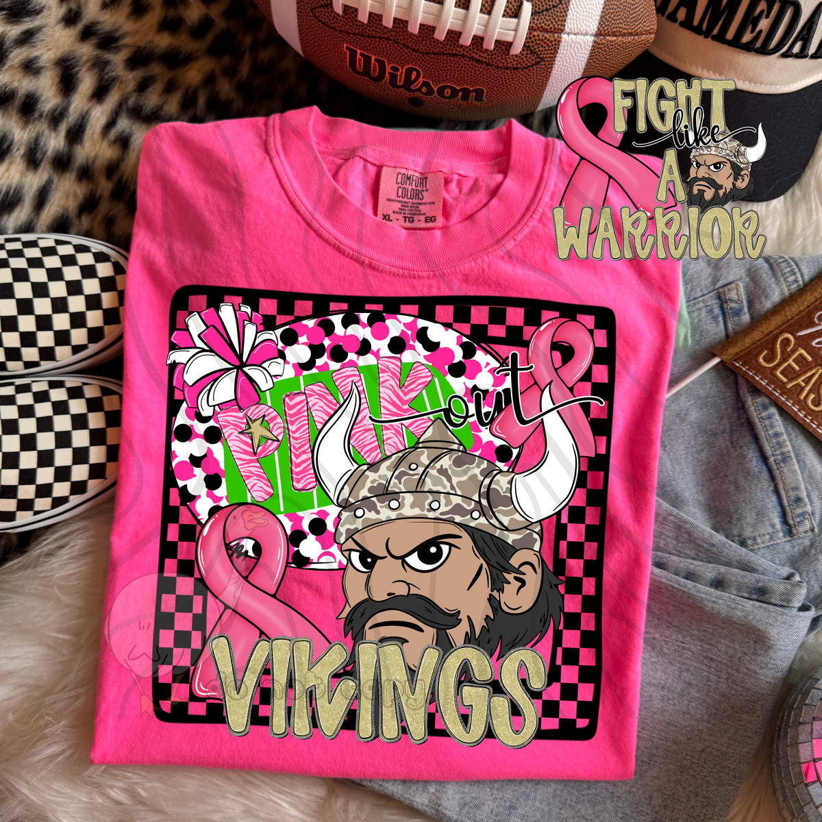 Vikings pink out camo (DKD) DTF transfer