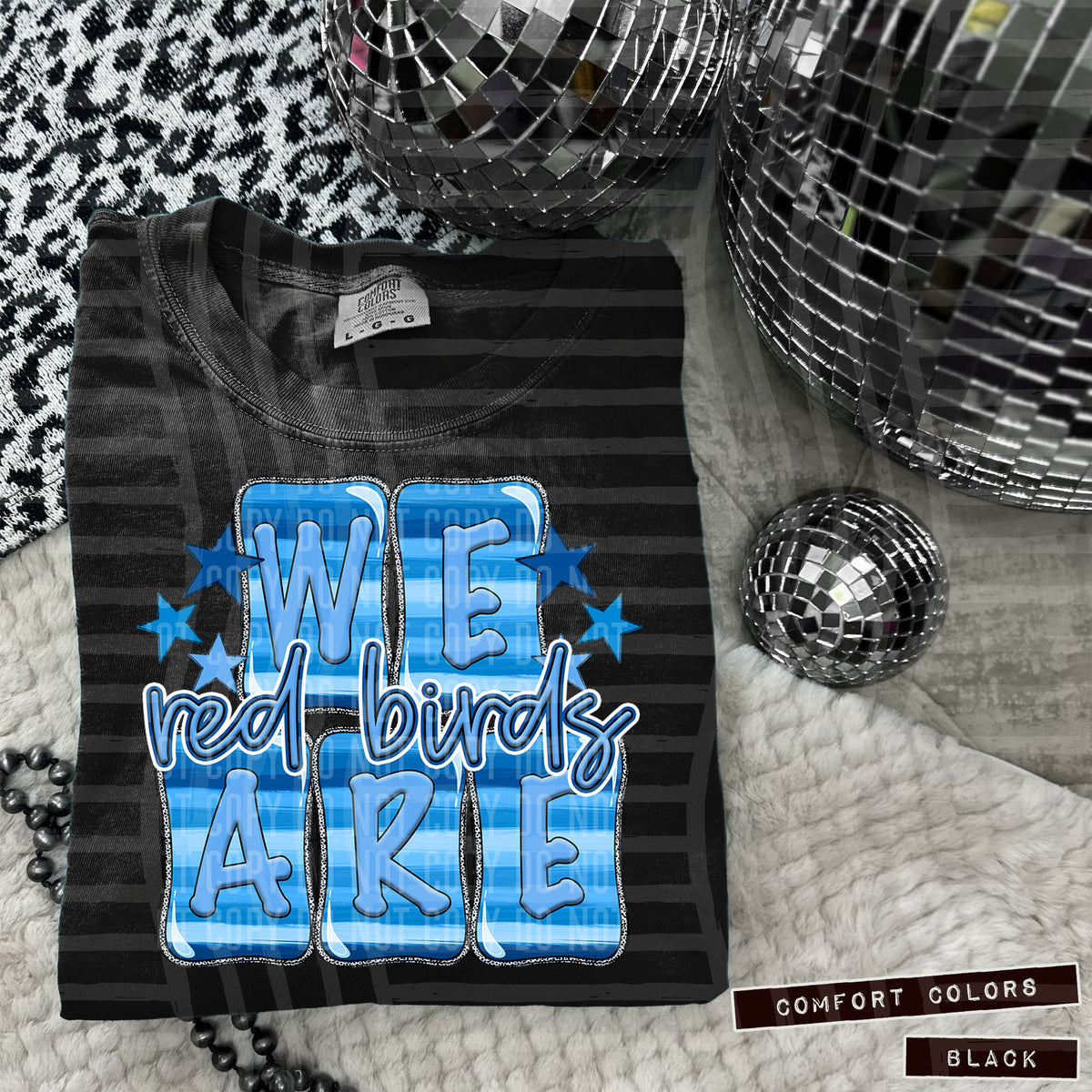 Blue Striped We are Red Birds (Caplinger) 101406 DTF transfer