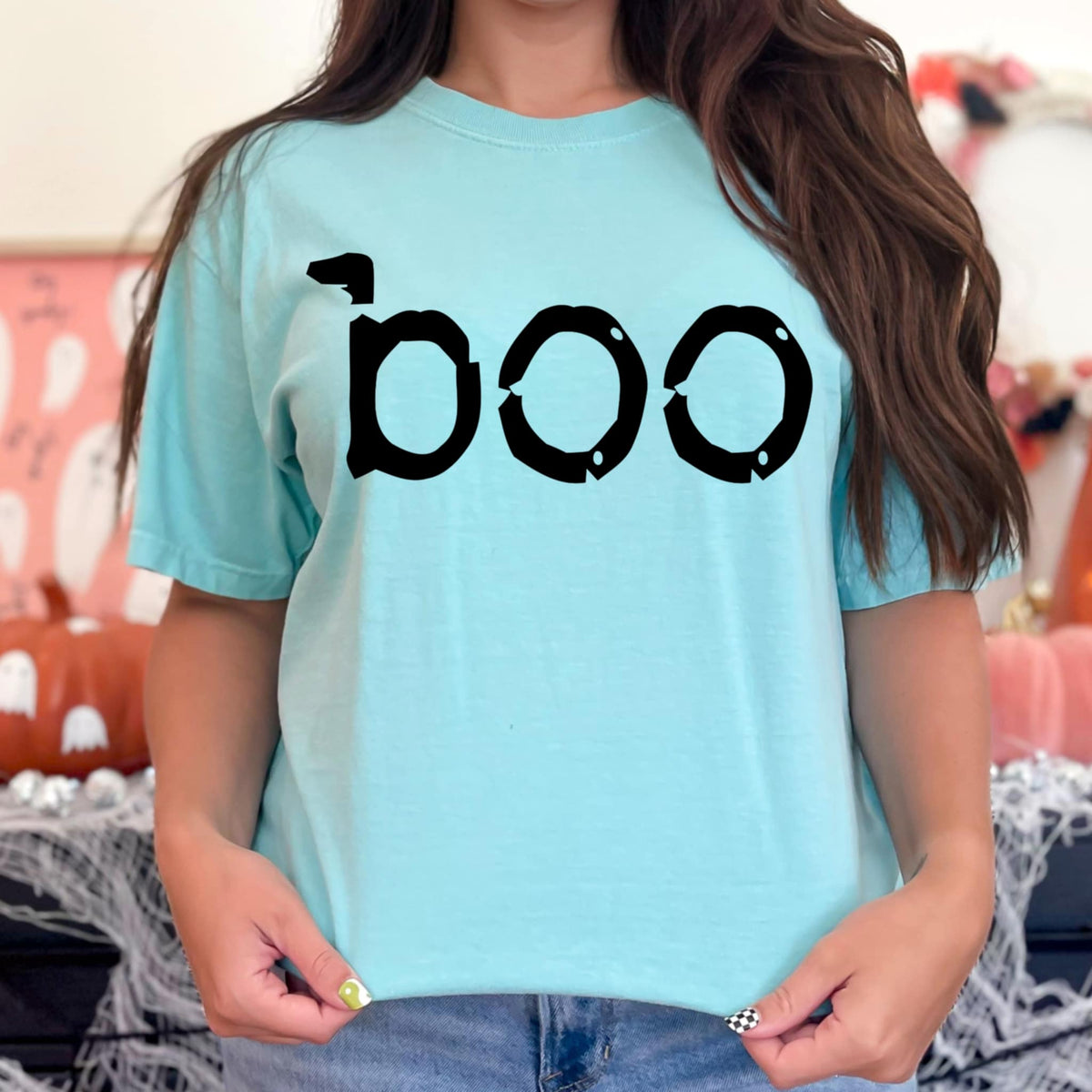 Boo black font (abd) DTF transfer