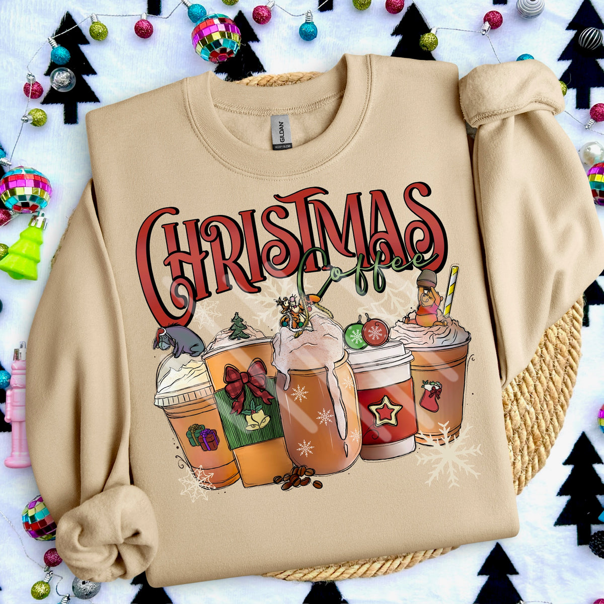 Christmas Coffee bear and friends (cstage) 114294 DTF transfer