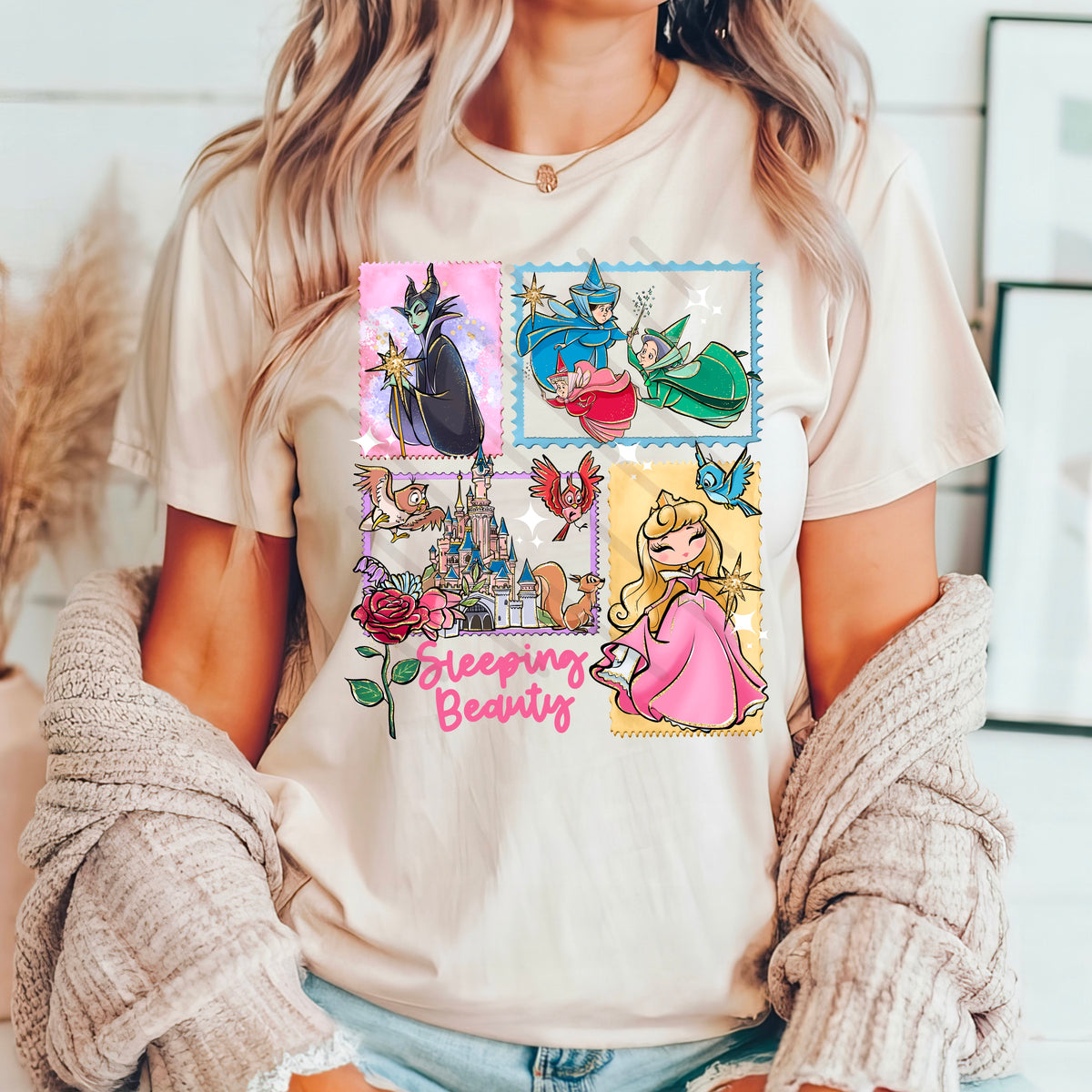 Sleeping Princess stamps exclusive DTF transfer