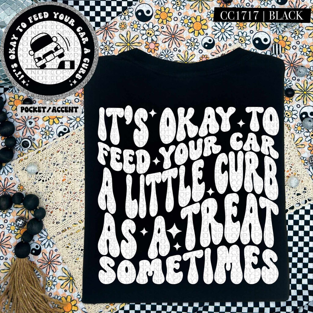 It’s okay to feed your car a little curb WHITE BACK (HW) 84628 DTF transfer