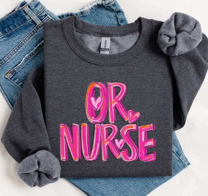 OR nurse pink brushstroke (S&G) 79663 DTF transfer