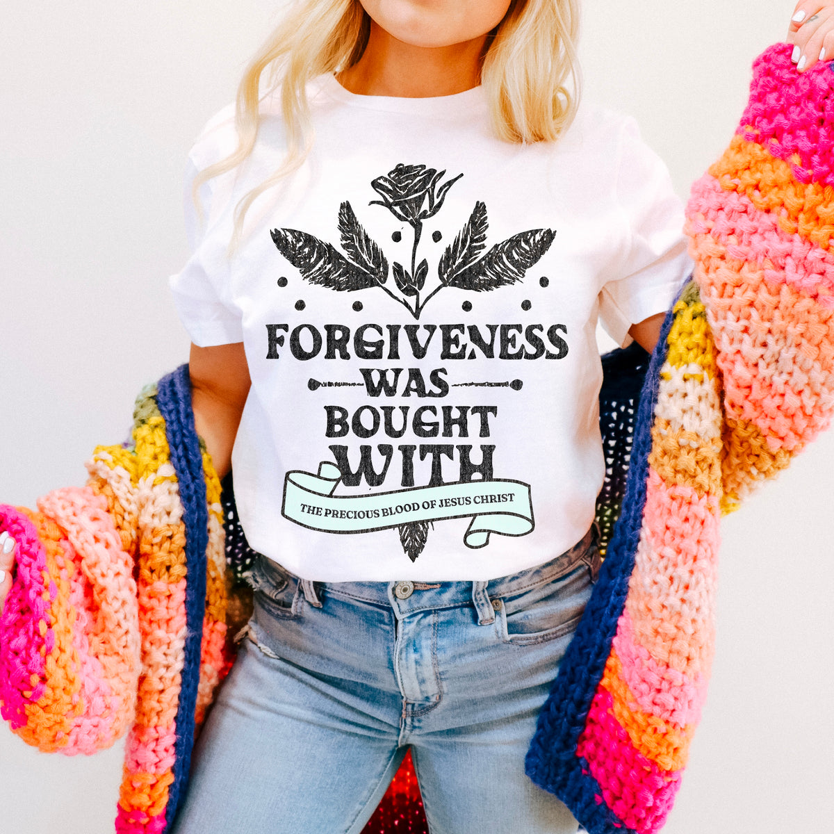 Forgiveness was bought with the precious blood of Jesus Christ 94955 DTF transfer
