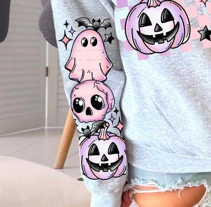 Pink and purple Halloween items SLEEVE  (CSC) 60144 DTF transfer