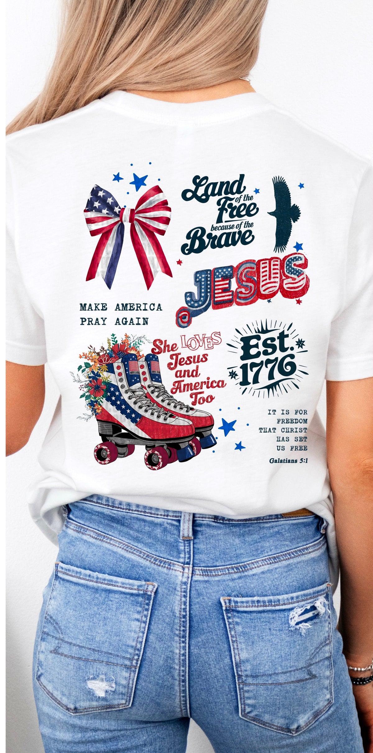 Jesus patriotic cluster 95200 DTF transfer