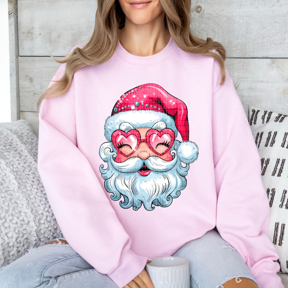 Santa pink hat 93410 DTF transfer