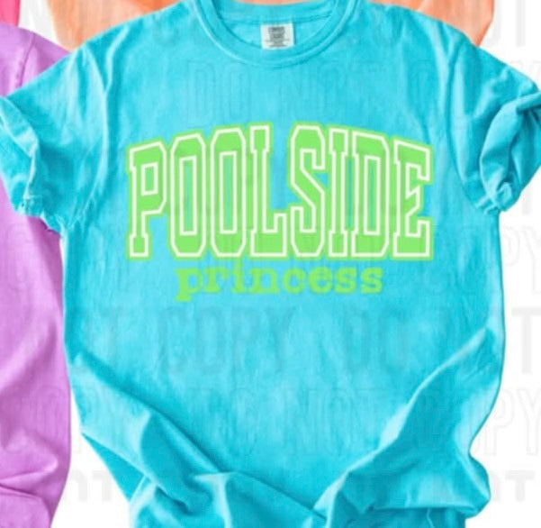 Poolside princess green font (SBB) 96965 DTF transfer