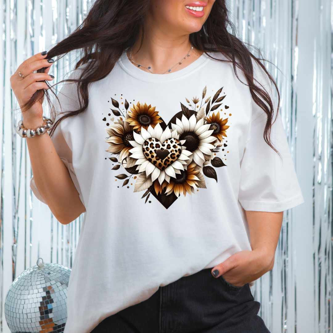 Flower heart (vintage) 53793 DTF transfer