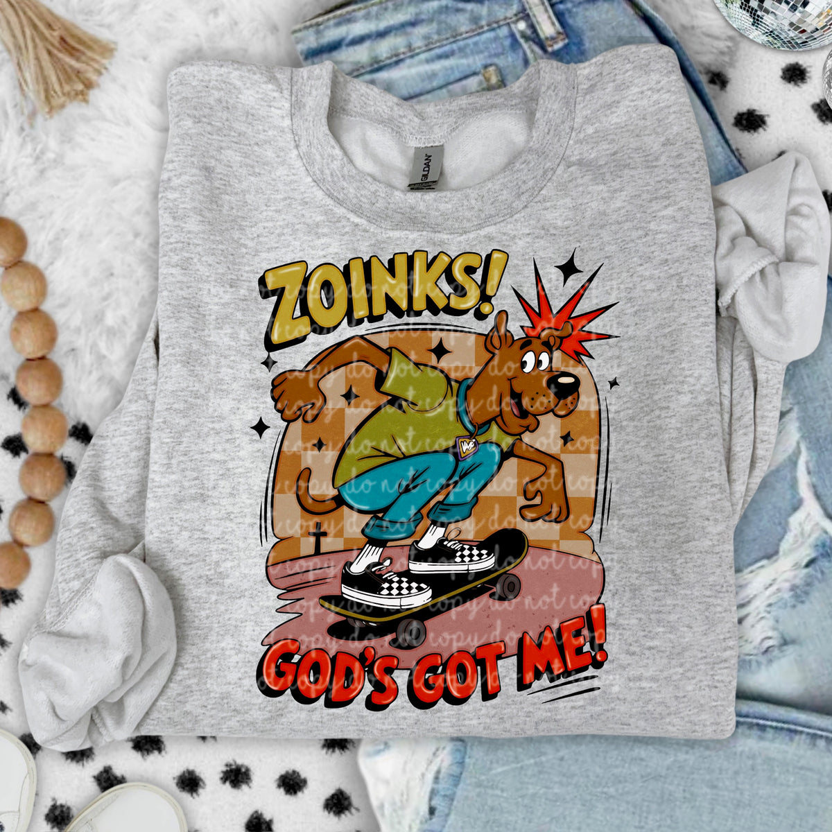 Zoinks gods got me (black linework) (SSD) 117224 DTF transfer