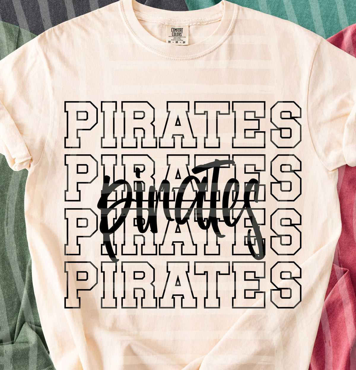 pirates simple stacked outlines (Caplinger) DTF Transfer