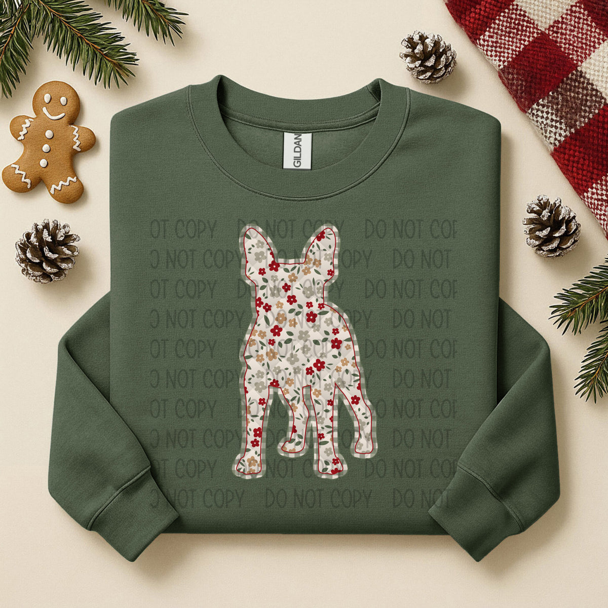 Boston Terrier Floral (SWD) DTF TRANSFER