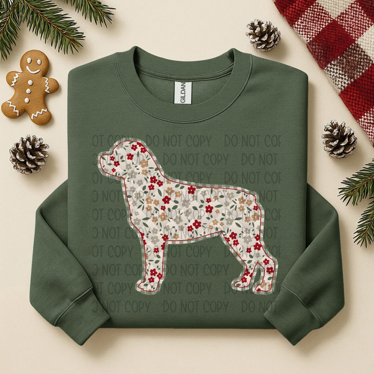 Rottweiler Docked Tail Floral (SWD) DTF TRANSFER