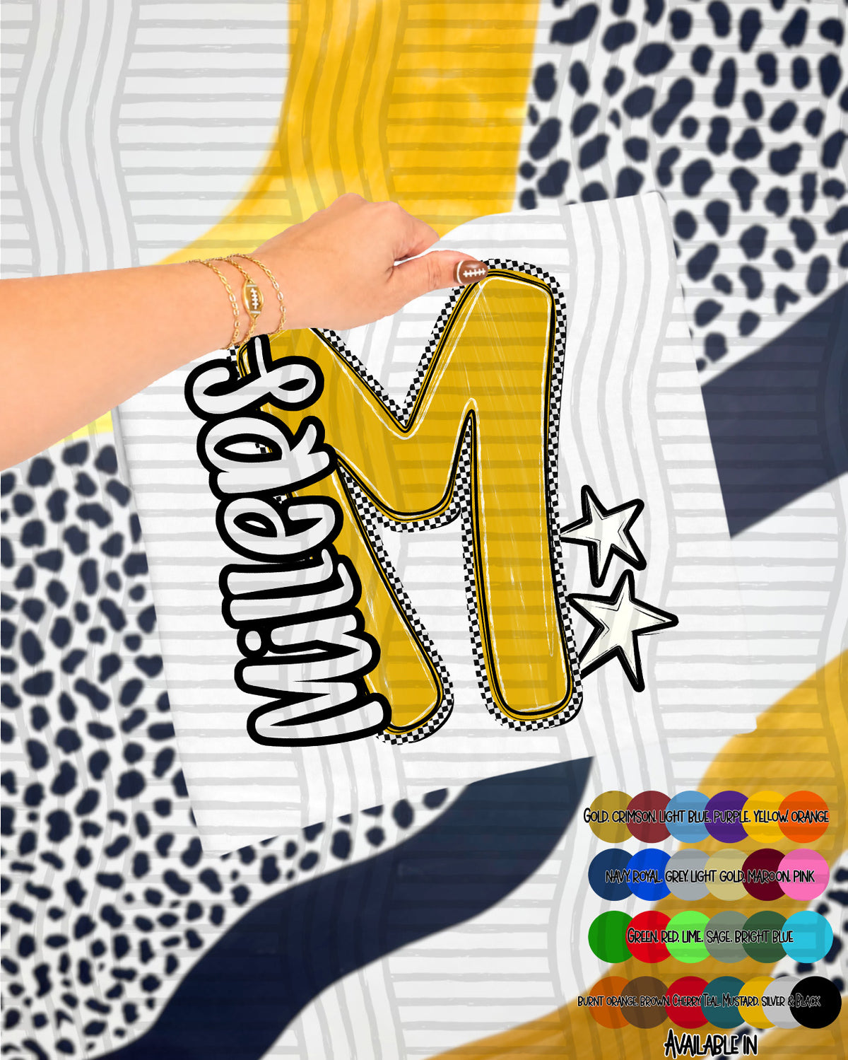 Millers Checker Crush Yellow (Caplinger) DTF transfer