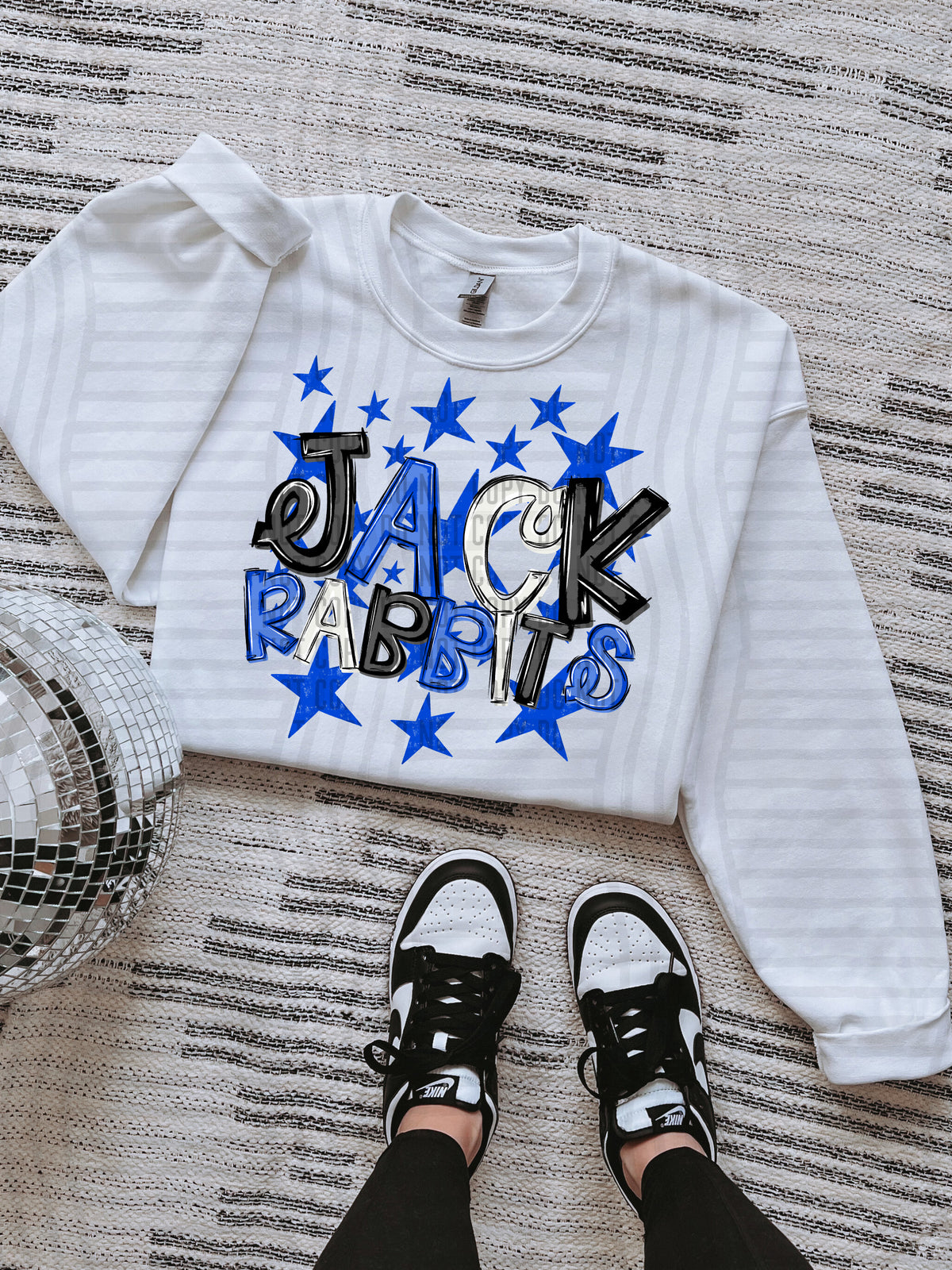 jackrabbits black and blue with blue stars (caplinger) DTF Transfer