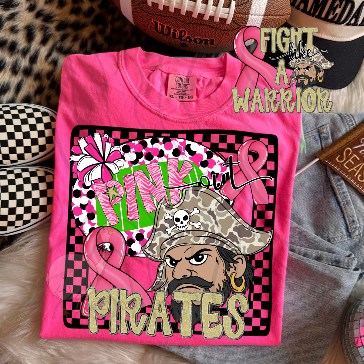 Pirates pink out camo (DKD) DTF transfer