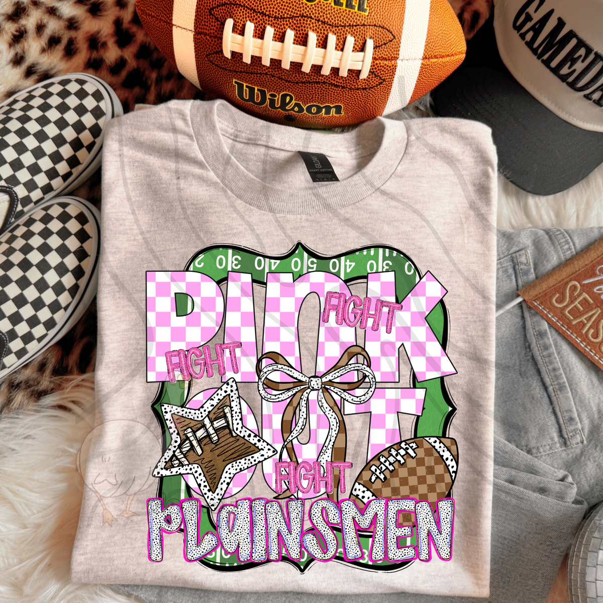 Plainsmen fight fight fight pink out (DKD) DTF transfer