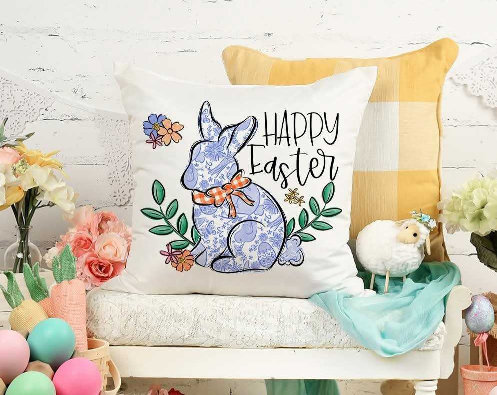 Happy Easter blue bunny (S&G) 84042 DTF transfer