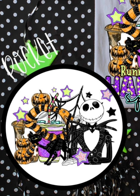 Running on caffeine & Halloween spirit pocket 109129 DTF transfer