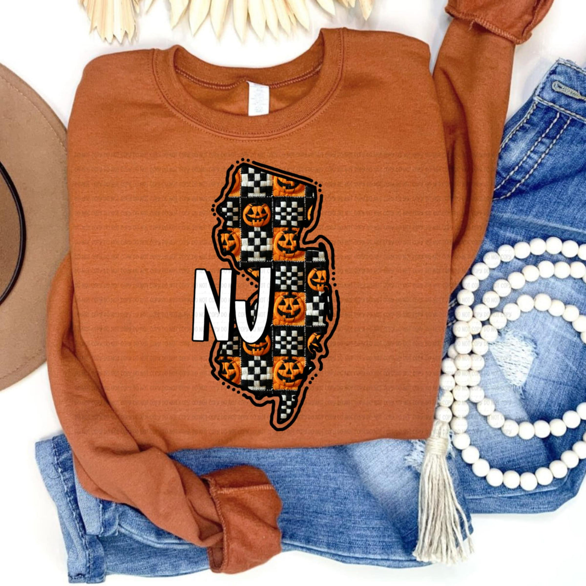 New Jersey pumpkin checker REVEL DTF transfer