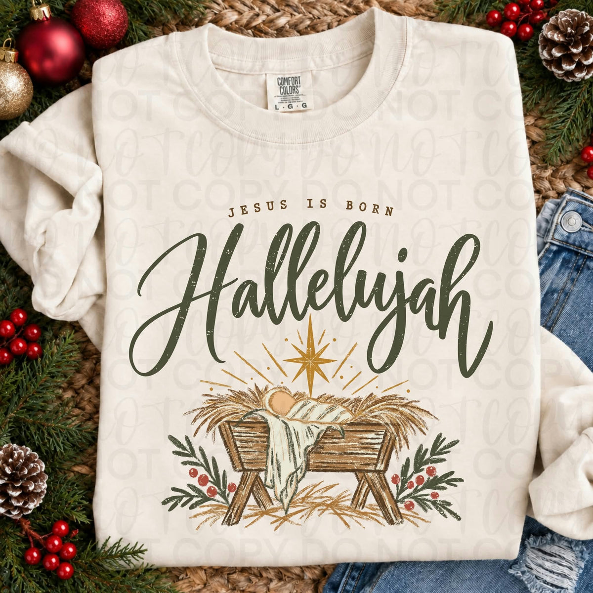 Hallelujah manger (UAC) Sunday Special DTF transfer