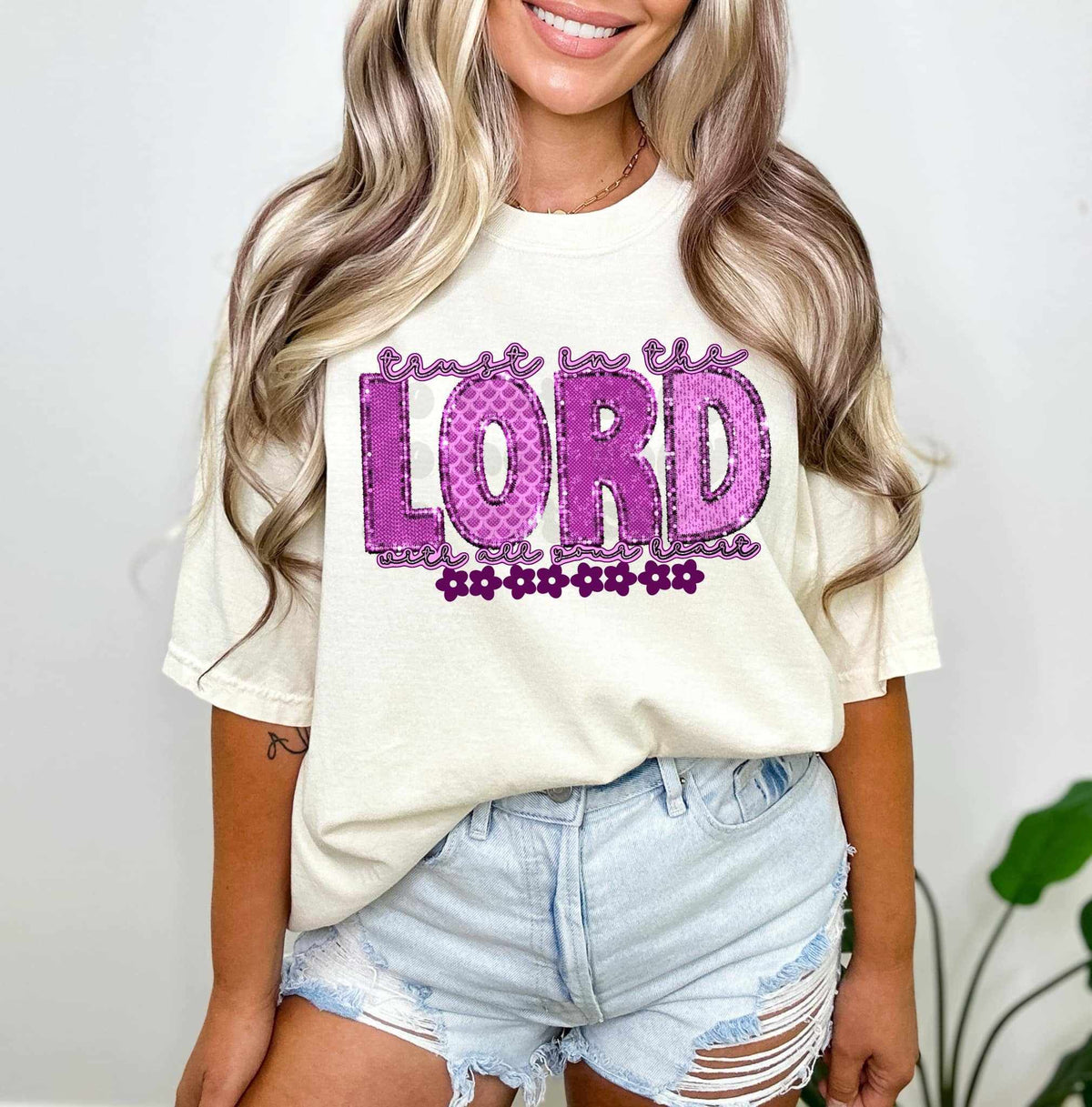 Trust In the lord purple 67781 DTF transfer
