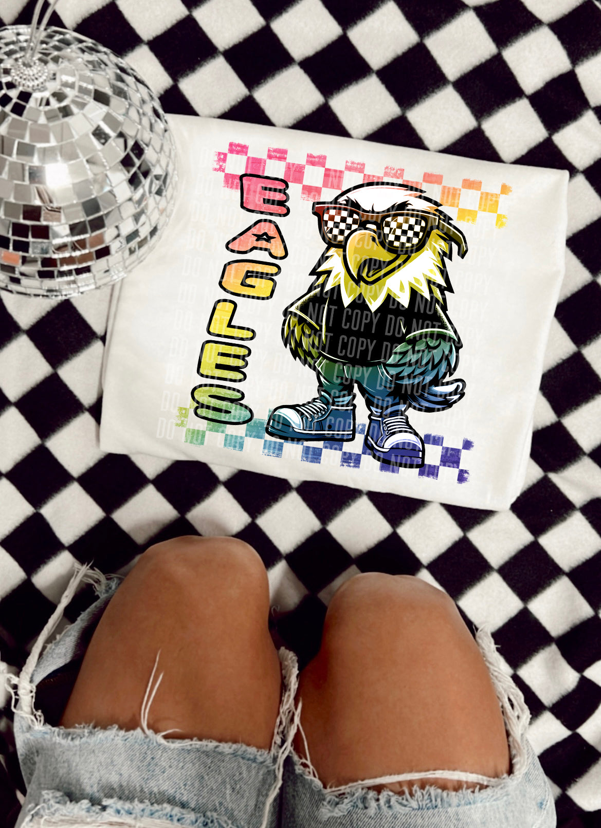 Rainbow Mascot Cartoon eagles 30724 DTF transfers