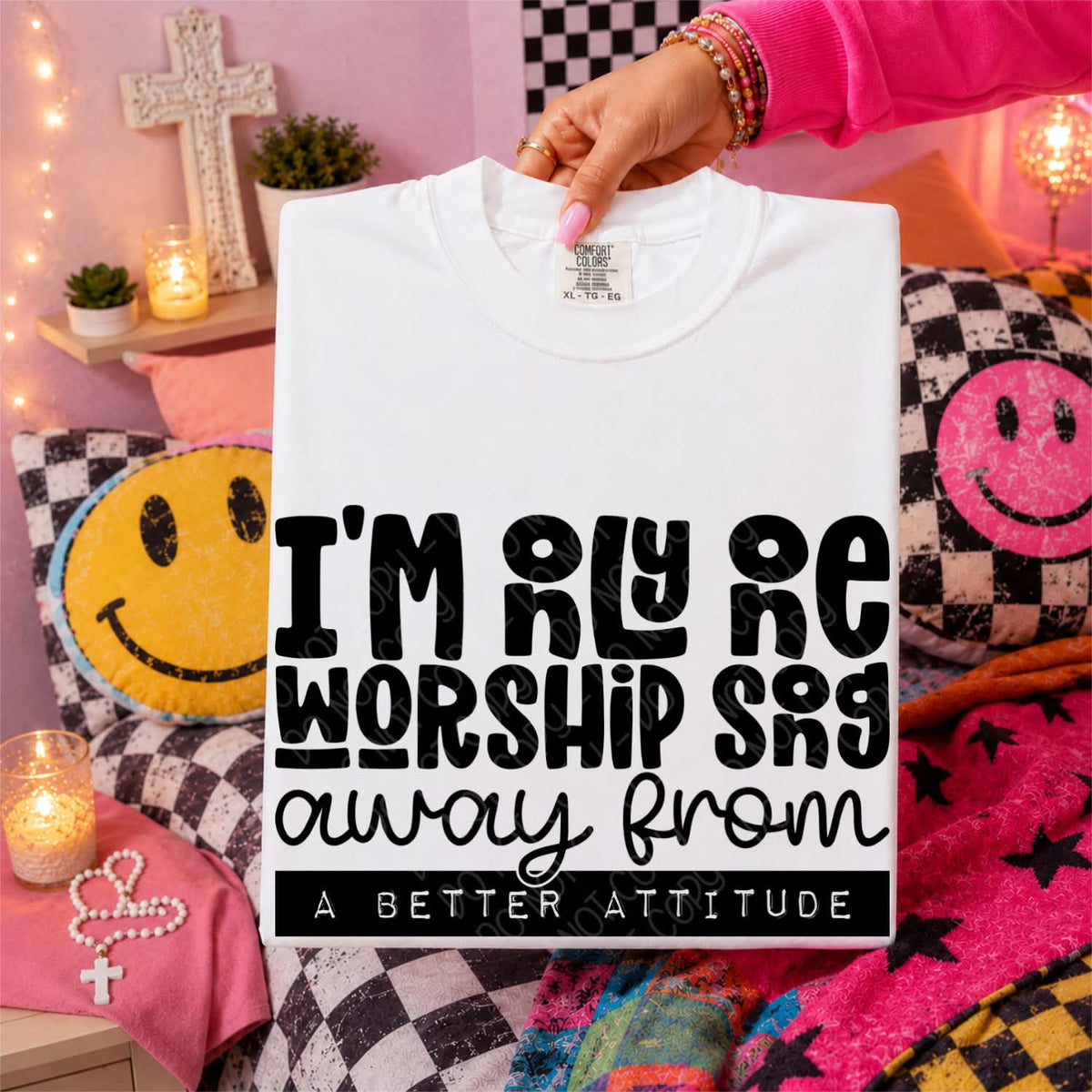 I’m only one worship song away from a better attitude BLACK (DWS) DTF Transfer