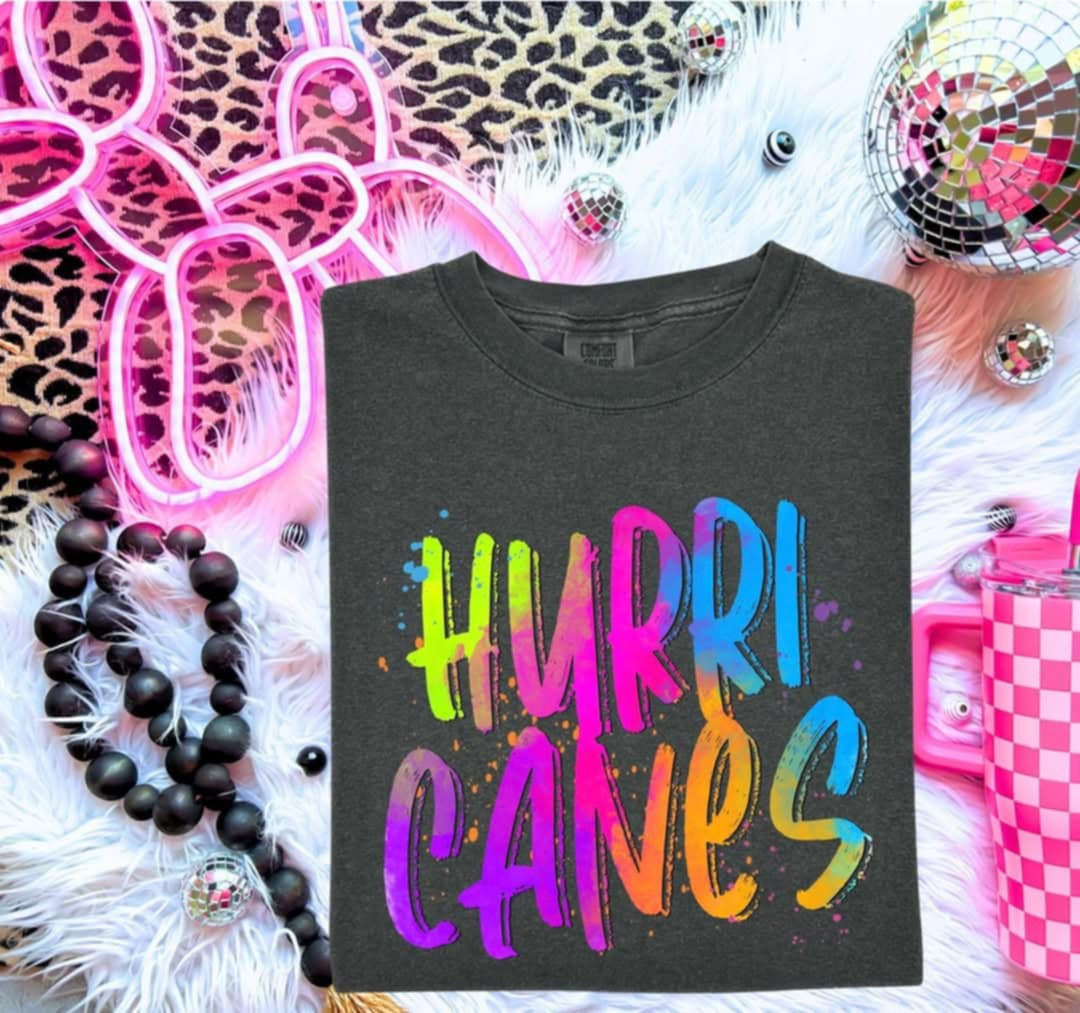 Hurricanes Neon Splatter (S&G) 99985 DTF transfer