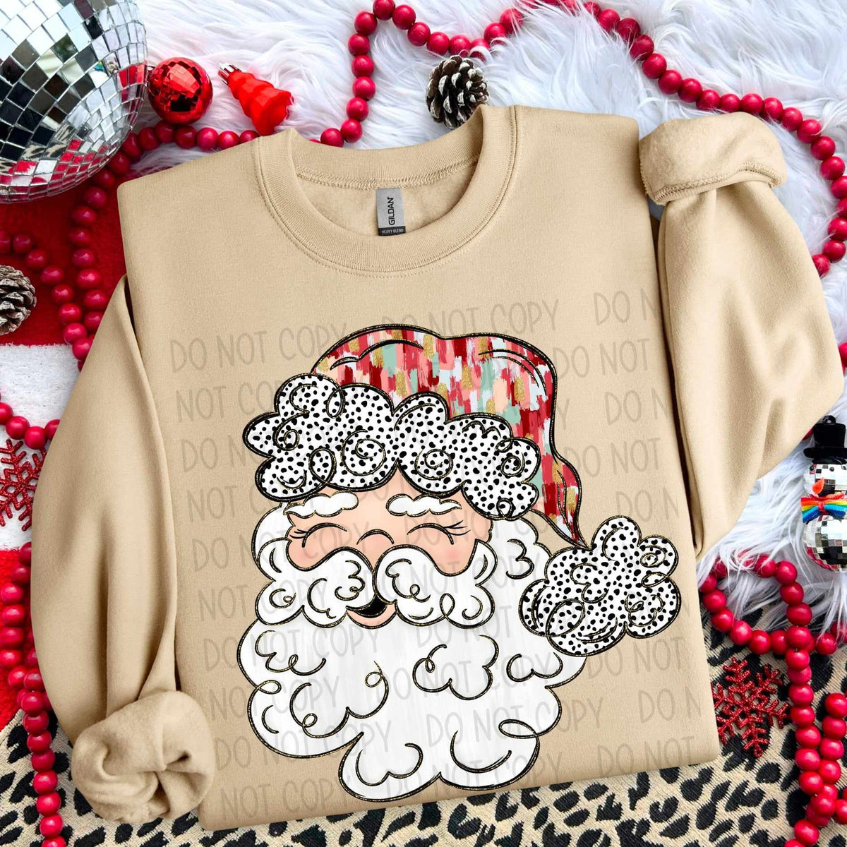 Santa brushstroke hat (SW) 67242 DTF transfer