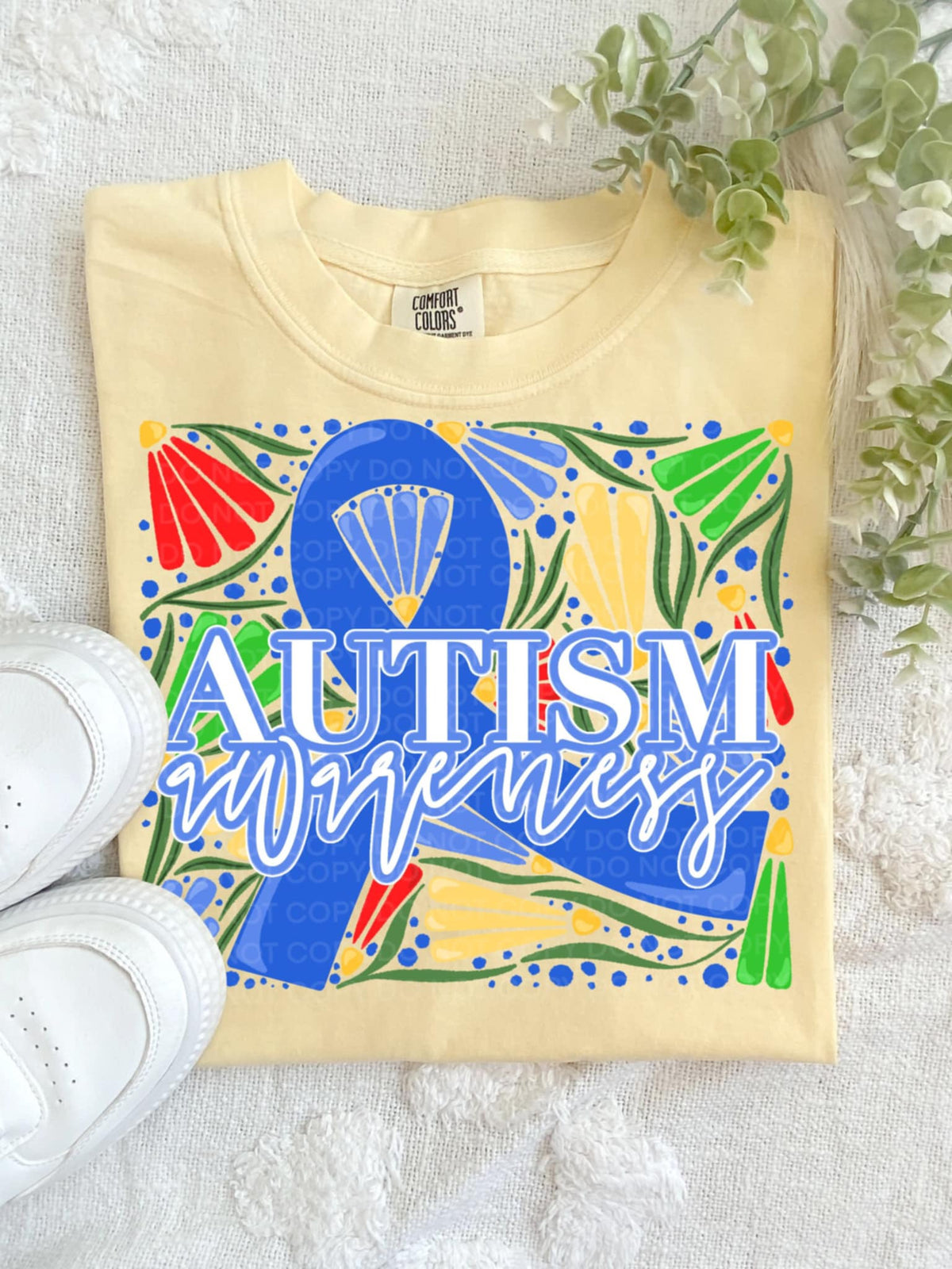 Autism awareness blue ribbon (SCG) 90016 DTF transfer