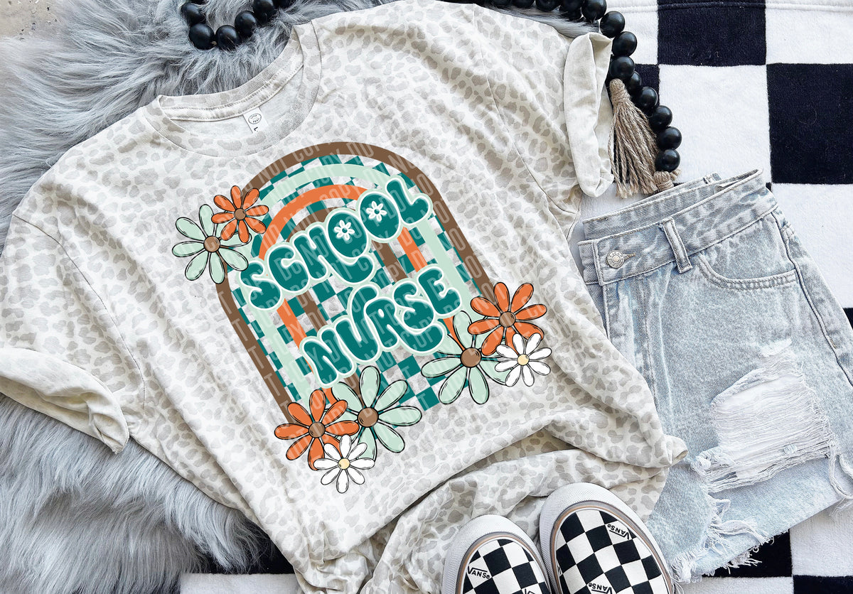 School nurse Floral Arch 49521 DTF transfers