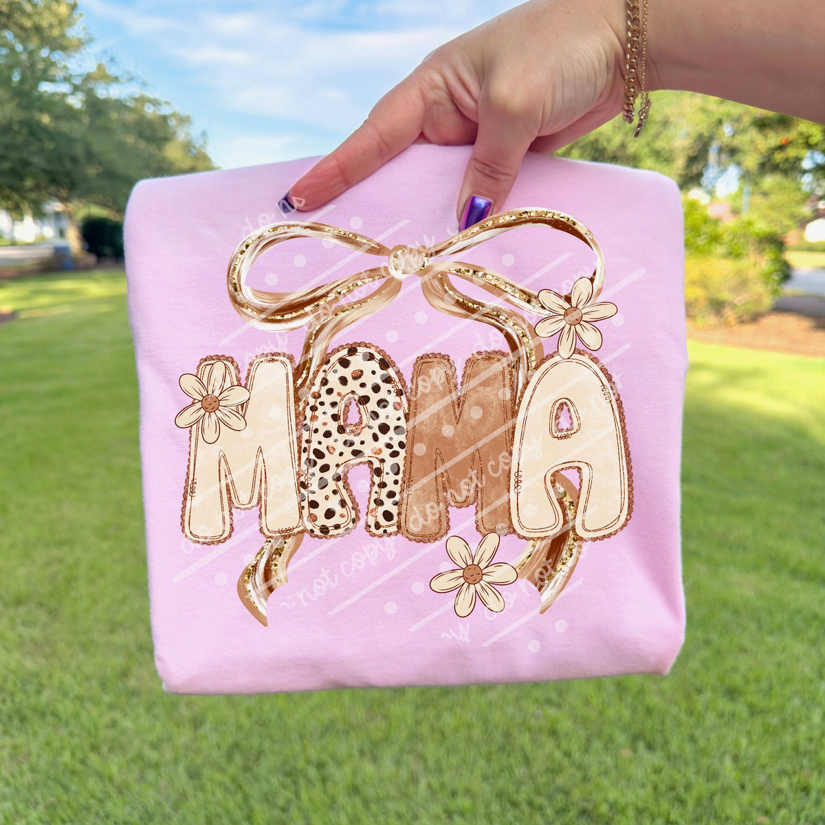 Mama Bow and flowers (exclusive) DTF Transfer