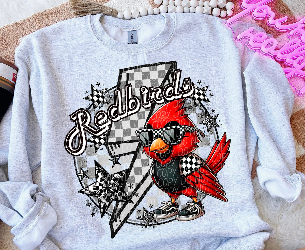 Welcome to our house Red Birds (black shirt) 49336 DTF TRANSERS