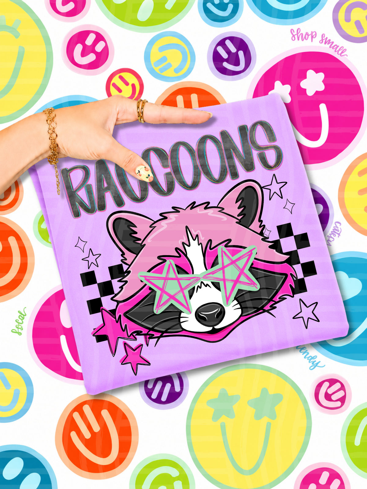 raccoons starry eyed checks (CAPLINGER) DTF Transfer