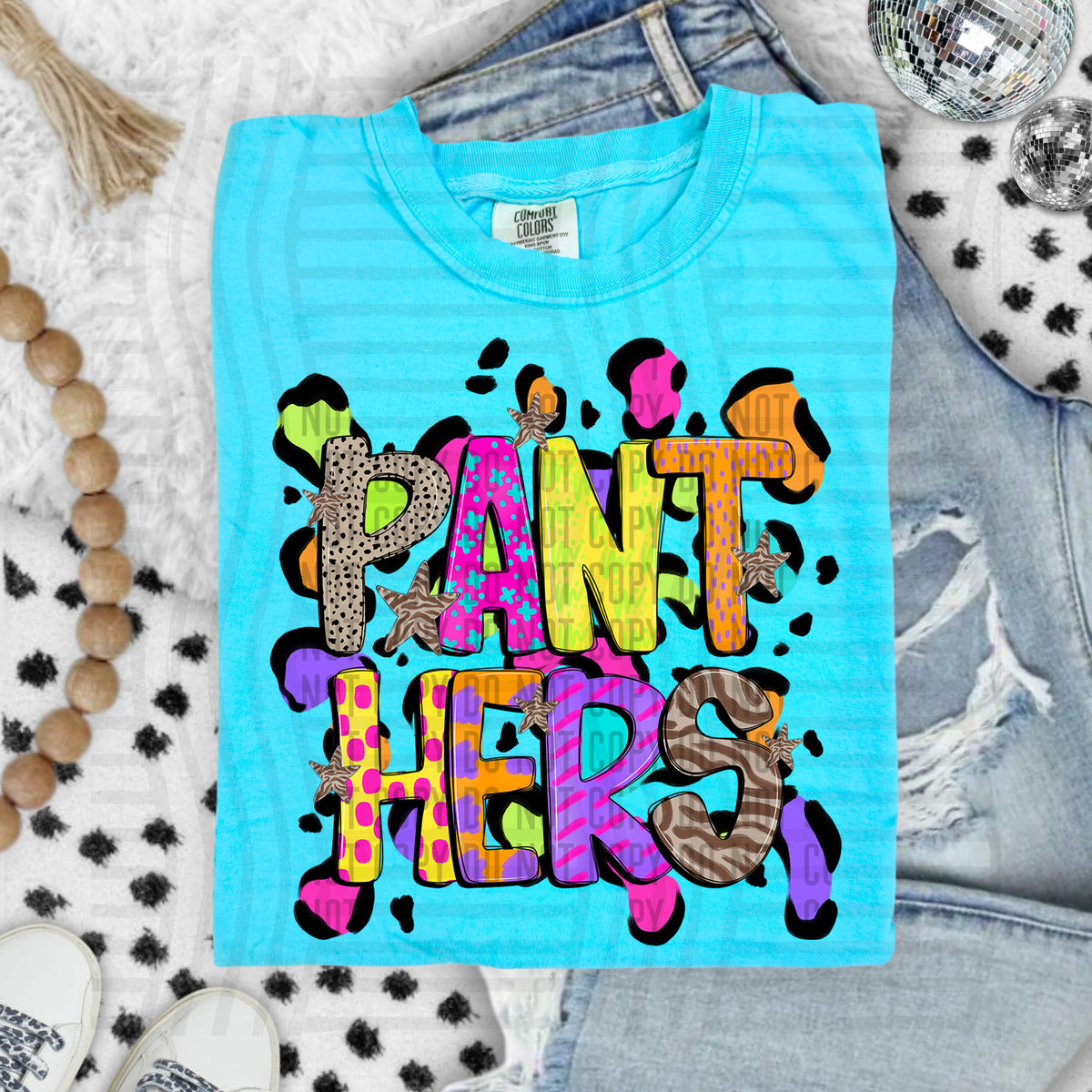 Panthers Funky Mix Up Leopard Mascot (Caplinger) DTF transfer