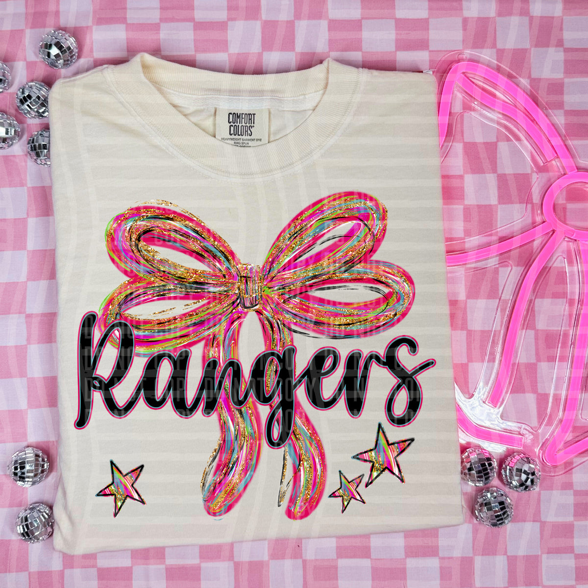 Rangers Whimsical Bow (caplinger) DTF transfer