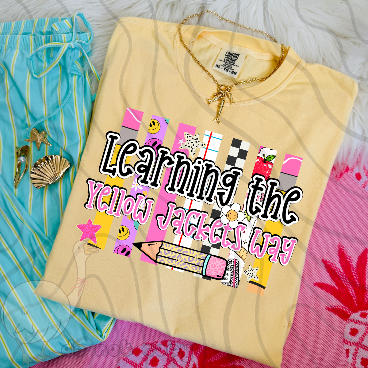 Learning the yellow jackets way school stripes (DKD) DTF Transfer