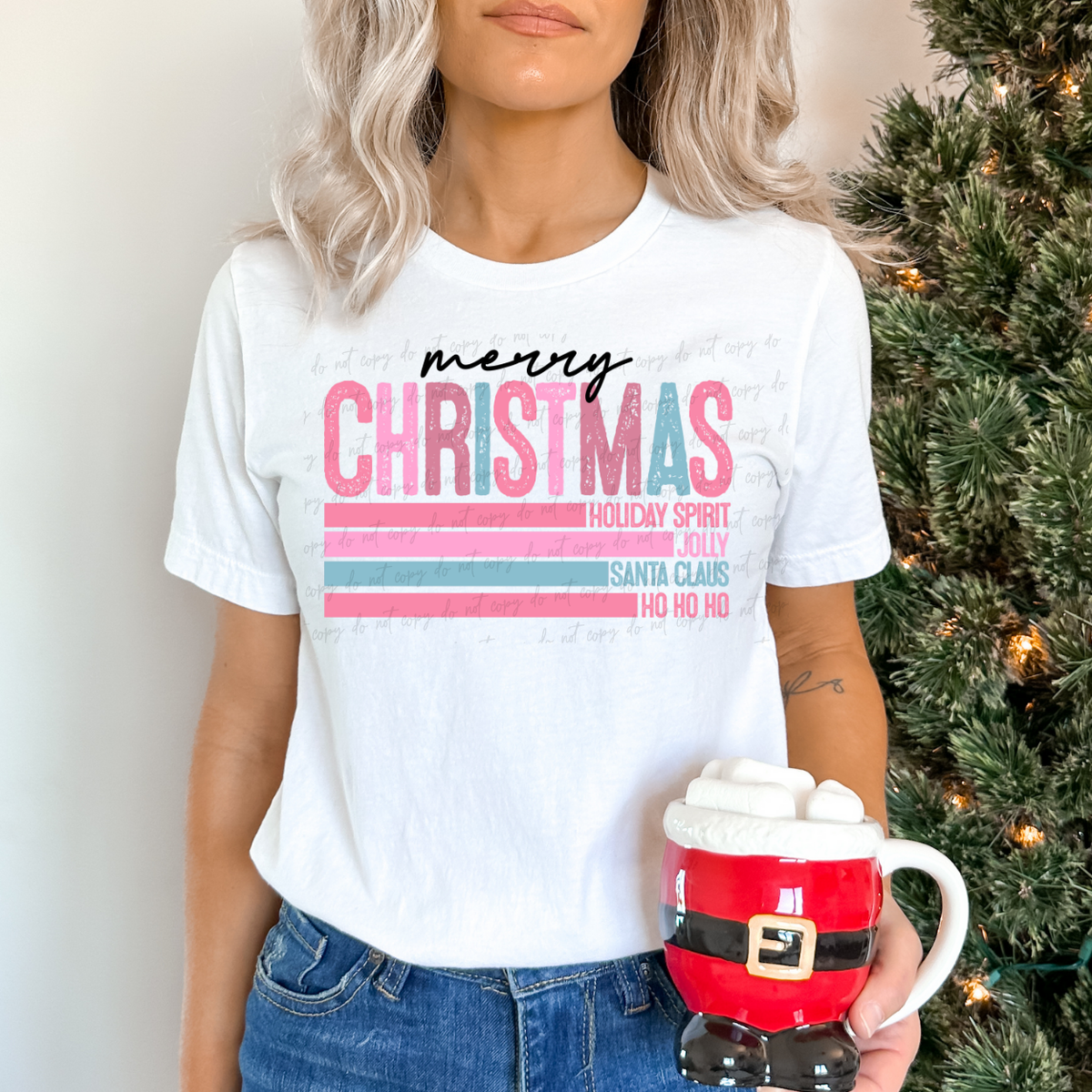 Merry Christmas Retro lines DTF Transfers