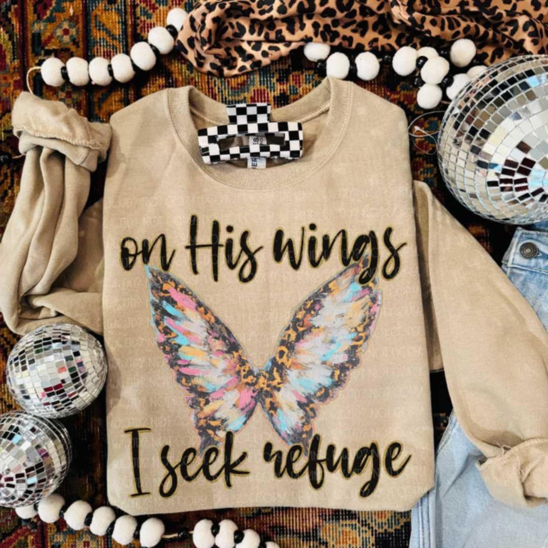 On his wings I seek refuge (Vehement) 99132 DTF transfer