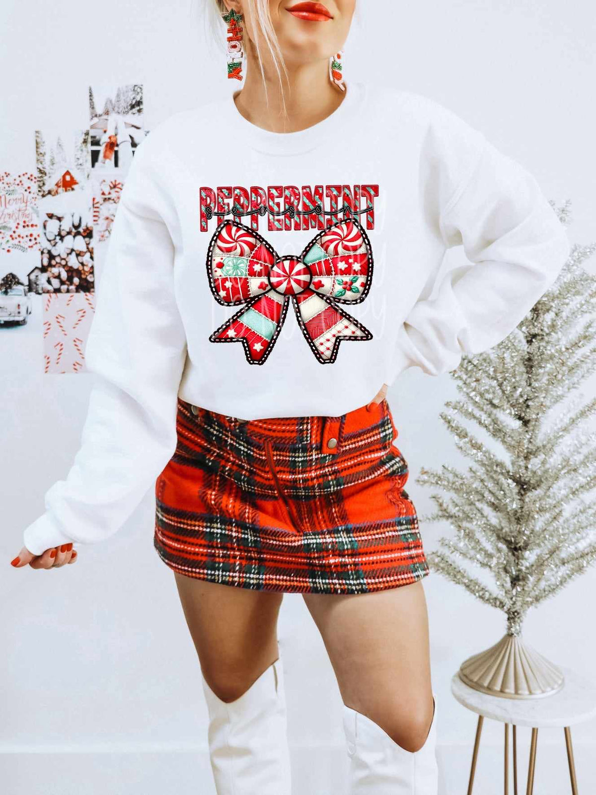 Peppermint bow (PH) 60945 DTF transfer