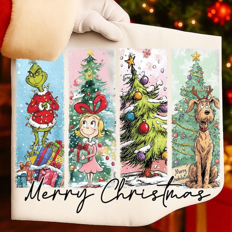 Merry Christmas Green Guy Brushstrokes DTF transfer