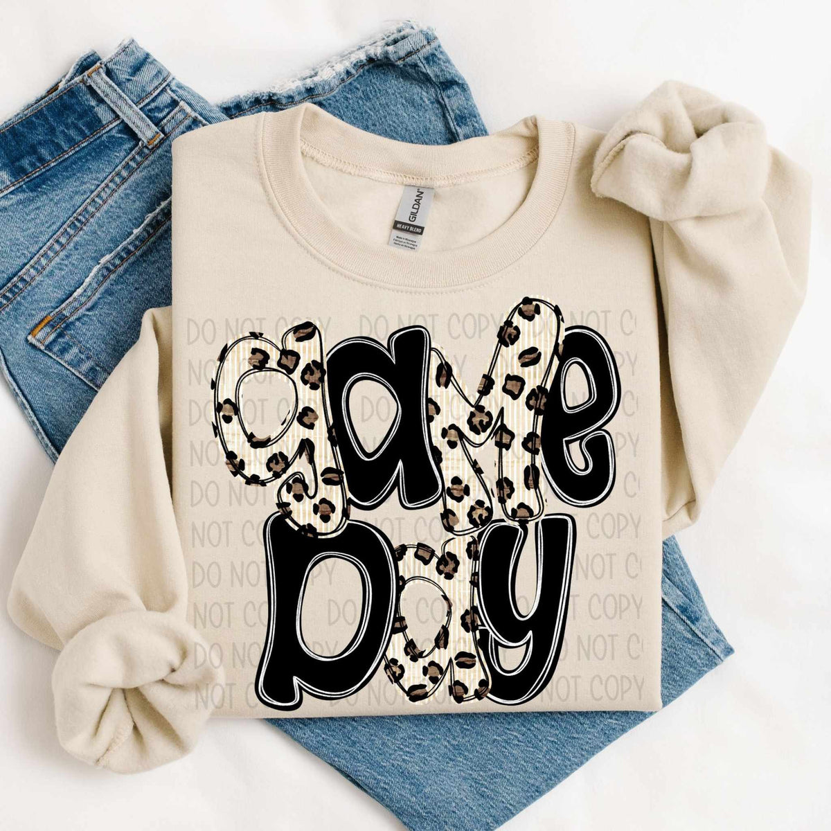Game day leopard and black (SWD) 79552 DTF transfer