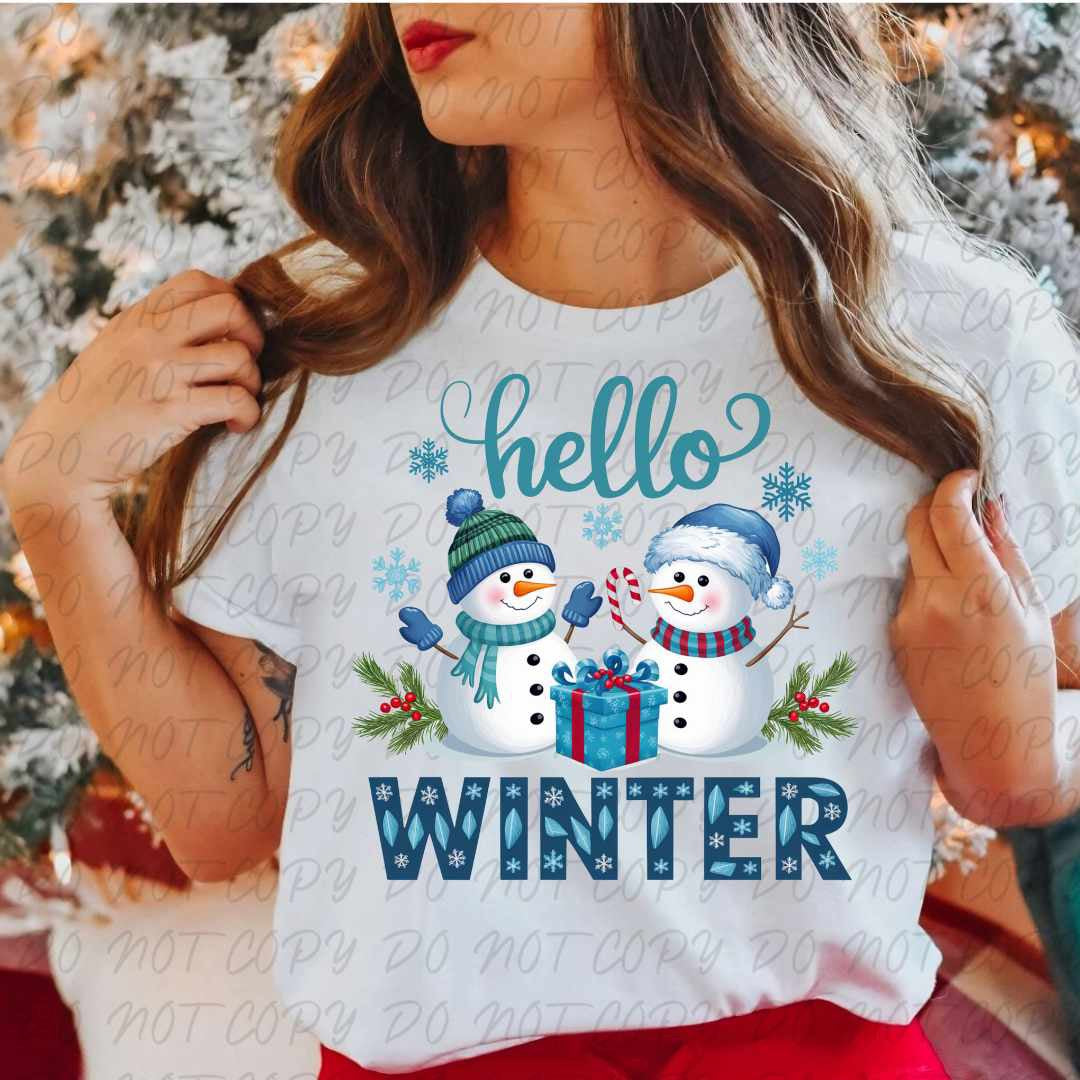 Hello winter snowmen (vintage) 67324 DTF transfer